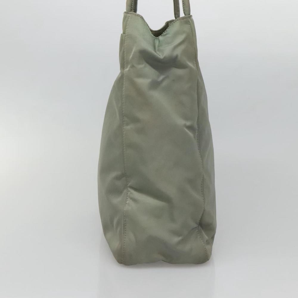 PRADA Tote Bag Nylon Khaki Silver Auth 131158 - Picture 4 of 16